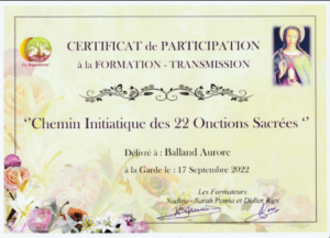 Aurore Balland certification Les 22 Onctions Sacrées La Magdaléènne